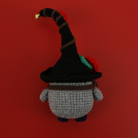Handgewebte Pinguinpuppe aus Wolle, süßes kleines Kuscheltier, gehäkelter Anhänger, Zaubererhut-Taschenanhänger