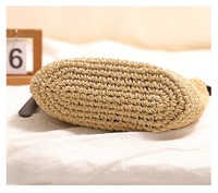 Sac à bandoulière en paille tressé à la main, grand format, doux, style bohème vintage marron, idéal pour l'été et la plage, pour femme, collection 2026