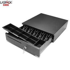 Cassetto Portadenaro Nero LASPACK con 5 Scomparti per Banconote e 8 per Monete, Sistema POS con Interfaccia RJ11 per Supermercati e Negozi al Dettaglio - Product Image 4
