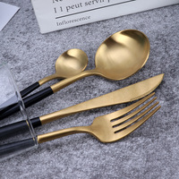 Vaisselle occidentale en acier inoxydable 304 pour hôtel, ensemble cadeau de quatre cuillères à café, couteau, fourchette et cuillère portugais.