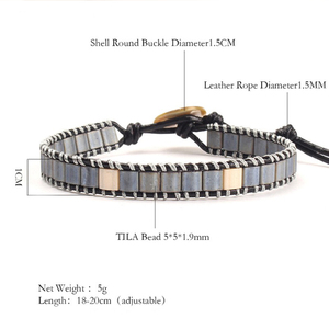 Memoria Ajdut tamaño hecho a mano 1,5mm cuerda de cuero trenza Tila de piedra pulsera para los hombres - Product Image 2