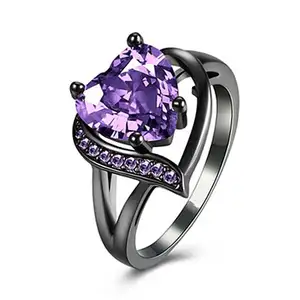 Cincin Pernikahan Set pasangan cinta berlapis emas penjualan laris rantai Enamel Italia kupu-kupu 18K dengan berlian sederhana wanita cincin kuningan