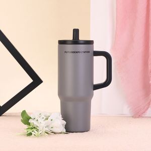 Vacuum <b>Coffee</b> Travel <b>Cup</b> 710ml Stainless Steel Tumbler <b>with</b> Portable Handle Lid and Reusable <b>Straw</b> - Product Image 6