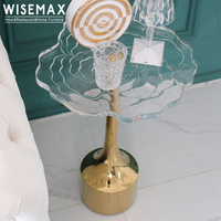 WISEMAX MÖBEL Neue Rosen blumen platte goldene Edelstahl basis kleines Wohnzimmer Nachttisch Acryl Gold Couch tisch