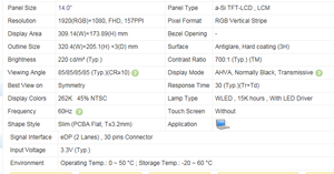 14 "portátil LCD Panel mate brillante B140HAN02 B140HAN01 B140XTN03 LTN140HL02 LP140WF1 portátil pantalla LED Slim pantalla del ordenador portátil 14,0 - Product Image 3