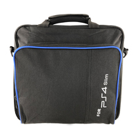 Sac d'accessoires pour console PS4/PS4 Slim/PS4 Pro, durable, portable, grande capacité, en nylon, avec fermeture éclair, poignée et bandoulière (résistant à l'eau)