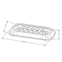 2024 Alibaba Best-seller Accessoires de bateau 36W LED lumière sous-marine pour bateau, éclairage de yacht à led IP68
