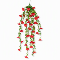 Guirlande de fleurs artificielles en soie pour extérieur, 45 têtes de glycines suspendues, pour décoration murale de jardin et de mariage