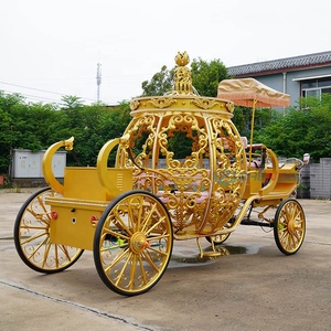 รถม้าฟักทองไฟฟ้าลดราคาสุดคุ้มจาก Zhenda สำหรับงานแต่งงาน รถม้าซินเดอเรลล่าสีทองสุดหรู รถชมวิวสุดอลังการ - Product Image 3