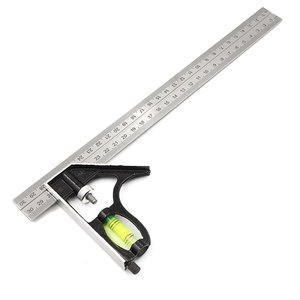 Regla combinada de comercio exterior de 300 mm de aleación de aluminio con nivel para medición de ingeniería - Product Image 1