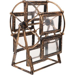 Marco de Fotos Giratorio con Diseño de Noria Vintage, Marco de Fotos de Árbol Genealógico para Escritorio, Marco de Fotos Giratorio de Plástico para Decoración del Hogar - Product Image 1