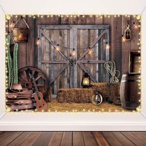 Western Cowboy Party Décoration Fournitures <span class=keywords><strong>Chalet</strong></span> Grange Photo Arrière-plans Anniversaire Mariage Western Photo Props - Product Image 2