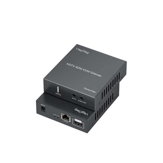HDMI KVM Extender 60m Over Cat5e/6 Ethernet 1080P 60HZ up  with Loop Out HDMI for Remote Control of Monitor and Keyboard Mouse