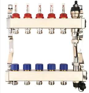 Коллектор водяного коллектора системы отопления из нержавеющей стали с расходомерами - Product Image 1