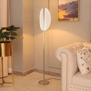 Factory Custom Copper <b>Standing</b> LED Floor Lamp Modern Minimalist Lighting Living Room Bedroom With White Luminous Lights - Product Image 1