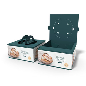 <strong>Custom</strong> Printed Logo Food Grade Paper Gold Foil Cake <strong>Box</strong> Disposable <strong>Bakery</strong> Packaging <strong>Box</strong> White Card <strong>Box</strong> - Product Image 1