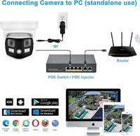 4K 8MP 180 derajat IP66 deteksi tubuh manusia lensa ganda lampu ganda Audio CCTV keamanan peluru jaringan IP kamera panorama
