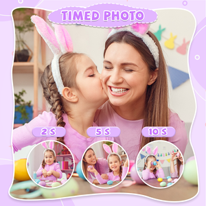 Appareil Photo Jouet pour Enfants avec Batterie Intégrée Capteur CMOS Vidéo Full HD Double Appareil Photo <span class=keywords><strong>Musique</strong></span> et Jeux de Puzzle pour 3-7 Ans - Product Image 6