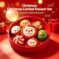 Coffret de Noël de boules de pâte géantes à presser, rondes et moelleuses, avec cuiseur vapeur, pour soulager le stress, coffret cadeau de Noël