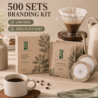 Kit d'emballage de café innovant en fibre végétale, avec sachet de café filtre rond UFO pour extraction stable, sans coût de conditionnement supplémentaire