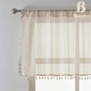 Rideaux courts en voile à franges ajourées de style américain Bubaba <span class=keywords><strong>pour</strong></span> cuisine et <span class=keywords><strong>chambre</strong></span> à coucher - Rideaux courts en voile - Product Image 1