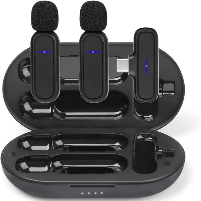 Dropshipping Wireless Lavalier Noise Reduction Microphone USB-C Clip on Microphone Wireless With Charging Case