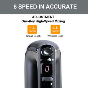 เครื่องผสมเค้กไฟฟ้าแบบแมนนวล5สปีด, เครื่องผสมเค้กแบบพกพาขนาด360วัตต์พร้อมตะขอเกี่ยวลวดตีไข่ฐานเก็บพลาสติก ABS - Product Image 3