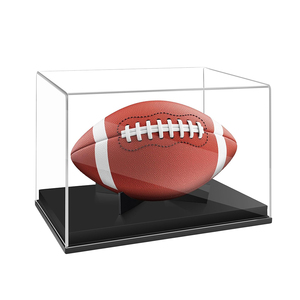 Tùy chỉnh uv-bảo vệ cho trong suốt Acrylic Bìa & Đen cơ sở bóng bầu dục bóng hộp hiển thị với lắp ráp dễ dàng - Product Image 1