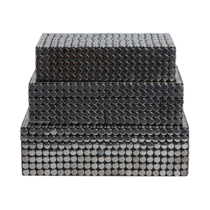 Scatole Decorative per Organizzazione con Coperchio a Motivo a Pois Metallici, Set di Contenitori per Gioielli e Decorazioni per la Casa - Product Image 1