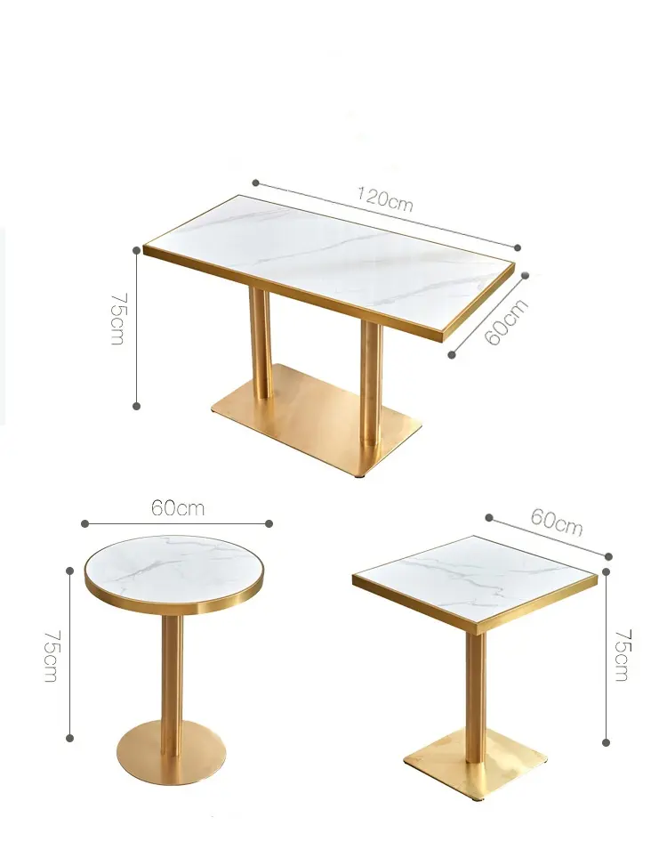 Pedestal superior de piedra desmontable para comedor, mesa de centro de mármol, patas de Metal de latón dorado, Base de mesa de comedor con escritorio