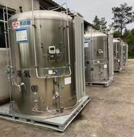Tanques pequeños de almacenamiento de oxígeno líquido, nitrógeno y argón a baja temperatura, recipientes a presión de acero al carbono usados