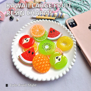 Breloques en résine à motifs de grands fruits, d'amour Kawaii et d'ornements, pour coques de téléphone, épingles à cheveux, bracelets, porte-clés et accessoires - Product Image 2