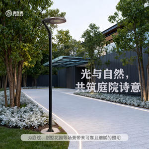 Lampe de jardin moderne, lampe de paysage extérieure imperméable, colonne de lampe de jardin, lampe de rue de villa, projet communautaire, 3 m de haut, sur poteau - Product Image 3