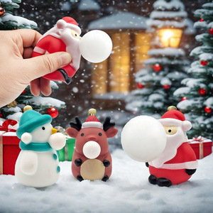 Muñeco de Dibujos Animados para Aliviar el Estrés, Lindo Mascota de Peluche de Papá Noel y Reno, Muñeco Divertido para Hacer Burbujas - Product Image 1