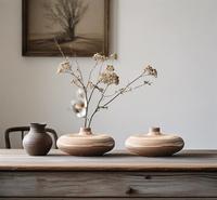 Vas Meja Keramik Porselen Antik Gaya Jepang Wabi-Sabi Berkualitas Tinggi, Dibakar di Tungku, Dekorasi Rumah Vintage Shabby