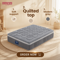 Matelas hybride LOONGFUNG 30 cm, mousse à mémoire de forme et ressorts ensachés, respirant, enroulable dans une boîte, pour chambre à coucher et hôtel