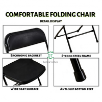 Chaise pliante en plastique durable de haute qualité pour événements extérieurs, mariages, banquets, parcs et jardins - Blanc
