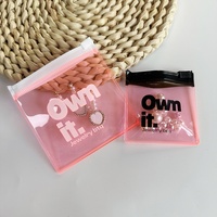 Petit mini sac transparent à fermeture éclair en plastique PVC rose pour bijoux, boucle d'oreille, collier, emballage d'affichage, pochette à zip-lock