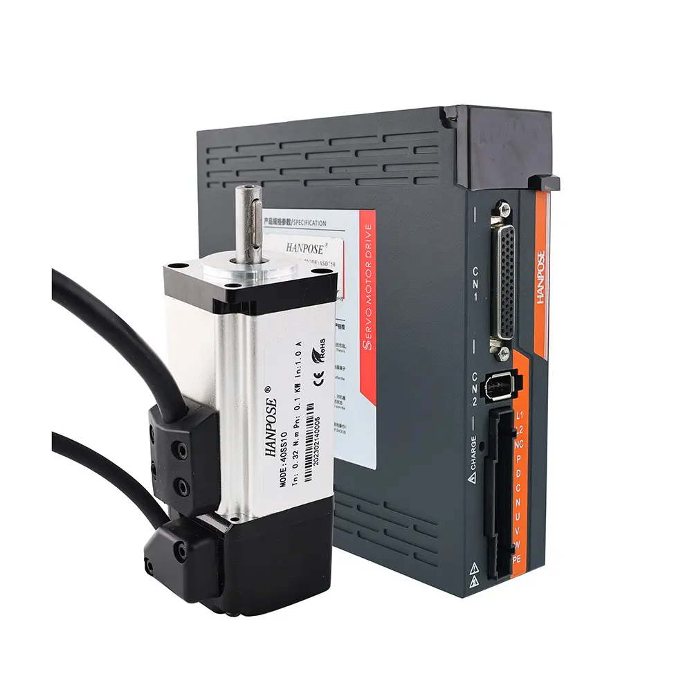 Servo Motor sürücüsü kiti AC200-240V 1.0A 0.32N.m 40SS10 ve ASD210 CNC freze makinesi ekipmanları aksesuarları 100W ac servo motor