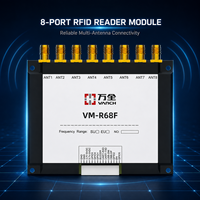 Módulo Lector RFID UHF de Ocho Puertos Vanch VM-R68F 860-960MHz, Material ABS, 8 Canales, Protocolo EPC Clase 1 Gen2, Lectura de 3-6m