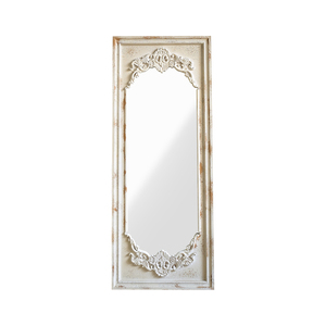 Espejo de Pared Rectangular con Marco de Madera Rústica Blanca Envejecida, Decorativo y Ecológico - Product Image 6