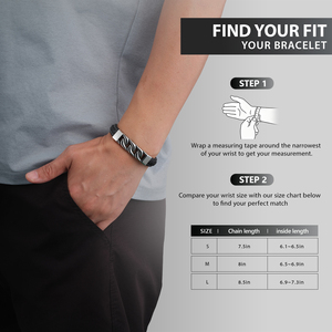 Pulsera de Cuero Trenzado Negro para Hombre con Cadena de Eslabones de Acero Inoxidable, Acabado Resistente al Óxido, Estilo Atemporal - Product Image 3