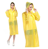 Poncho de pluie imperméable réutilisable pour adultes avec poignets élastiques et cordon de chapeau épaissi et résistant au vent adapté à la randonnée