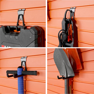 Slatwall Accessories 12PC Industrial Heavy Duty Iron Coated Black Slatwall <b>Display</b> <b>Hooks</b> Easy Install Durable 30lbs Capacity OEM - Product Image 6