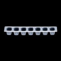 Moule à chocolat carré 7 cavités personnalisé plateau à bonbons petit gobelet d'emballage pour pouding à la gelée récipient en plastique jetable transparent en PP