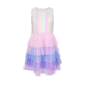 Vestido de Fiesta para Niñas, Tutú Arcoíris de Tul en Capas, Vestido de Princesa Pastel sin Mangas para Cumpleaños, Ropa de Diseñador para Niñas Pequeñas - Product Image 2
