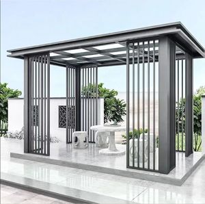 حديقة شتوية من الألومنيوم كونسيرفاتوري فيلا ومواسم خارجية 4 شرفة سقف مائل حديث فاخر لمنزل الشرفة - Product Image 4