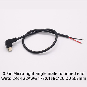 כבל מיקרו USB מ-PVC במלאי, 2/4 גידים, 0.3 מ'/1 מ', קצה פתוח לשימוש במחשב עם טעינה מהירה 3A - Product Image 6