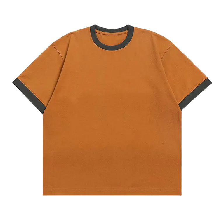 Camiseta masculina de algodão, camiseta com decote espesso 100% g de algodão, grossa personalizada