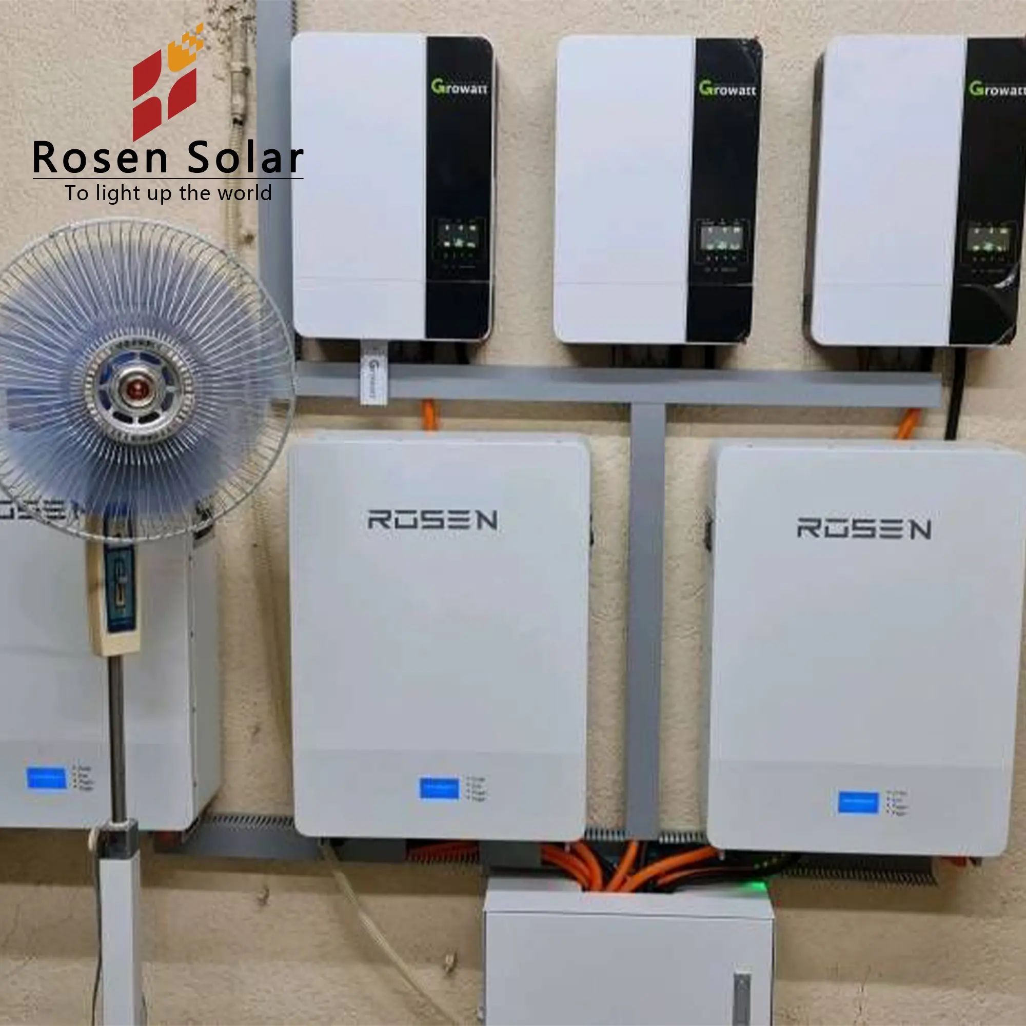 روزين أفضل سعر الطاقة الشمسية أنظمة المنزل نظام لوحات شمسية ليثيوم بطارية 5kw 10kw على خارج الشبكة الهجين